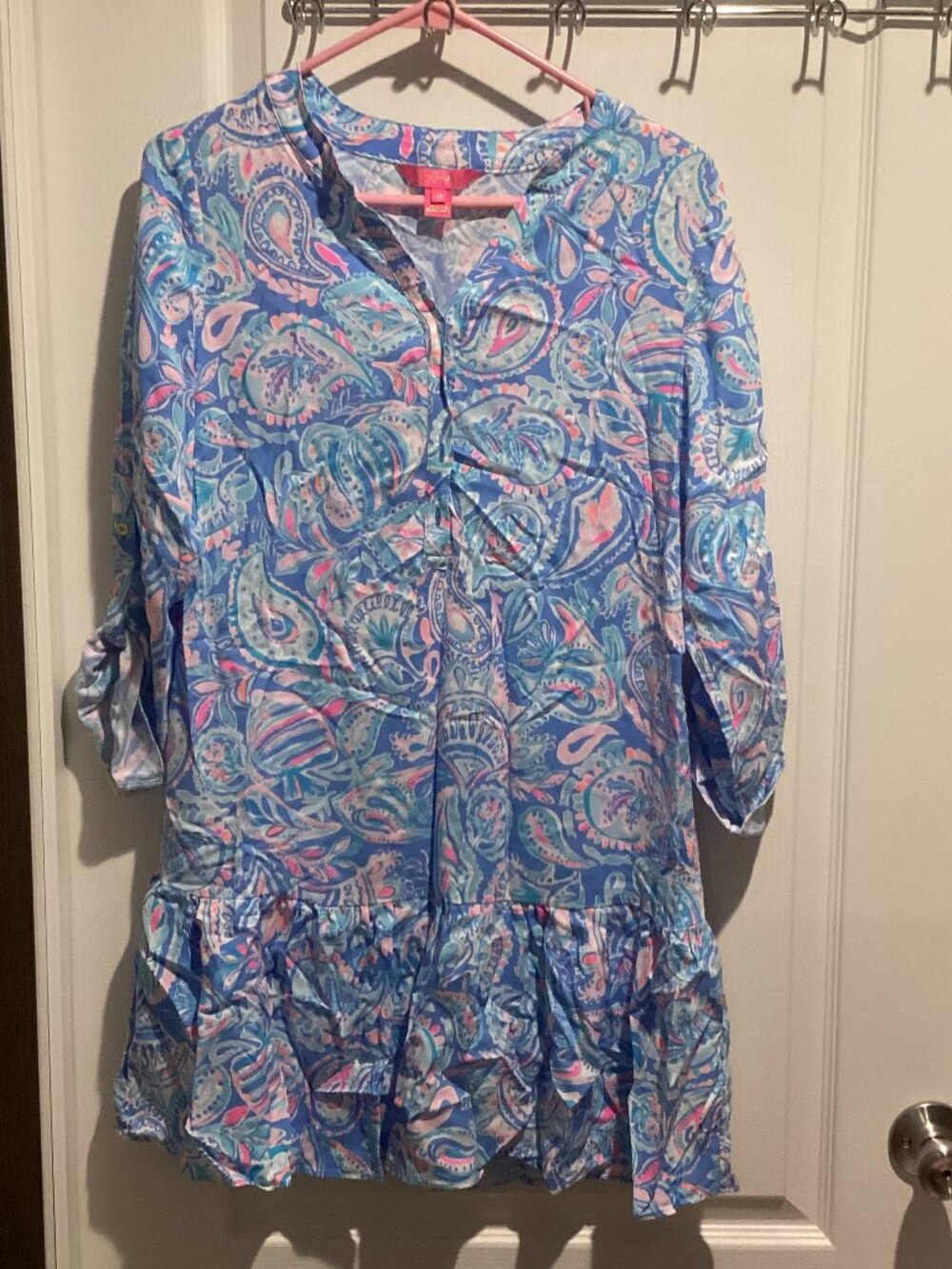 Women's Lilly Pulitzer Charlee Tunic Dress "Zanzibar Blue Fish Kiss" - Size XS